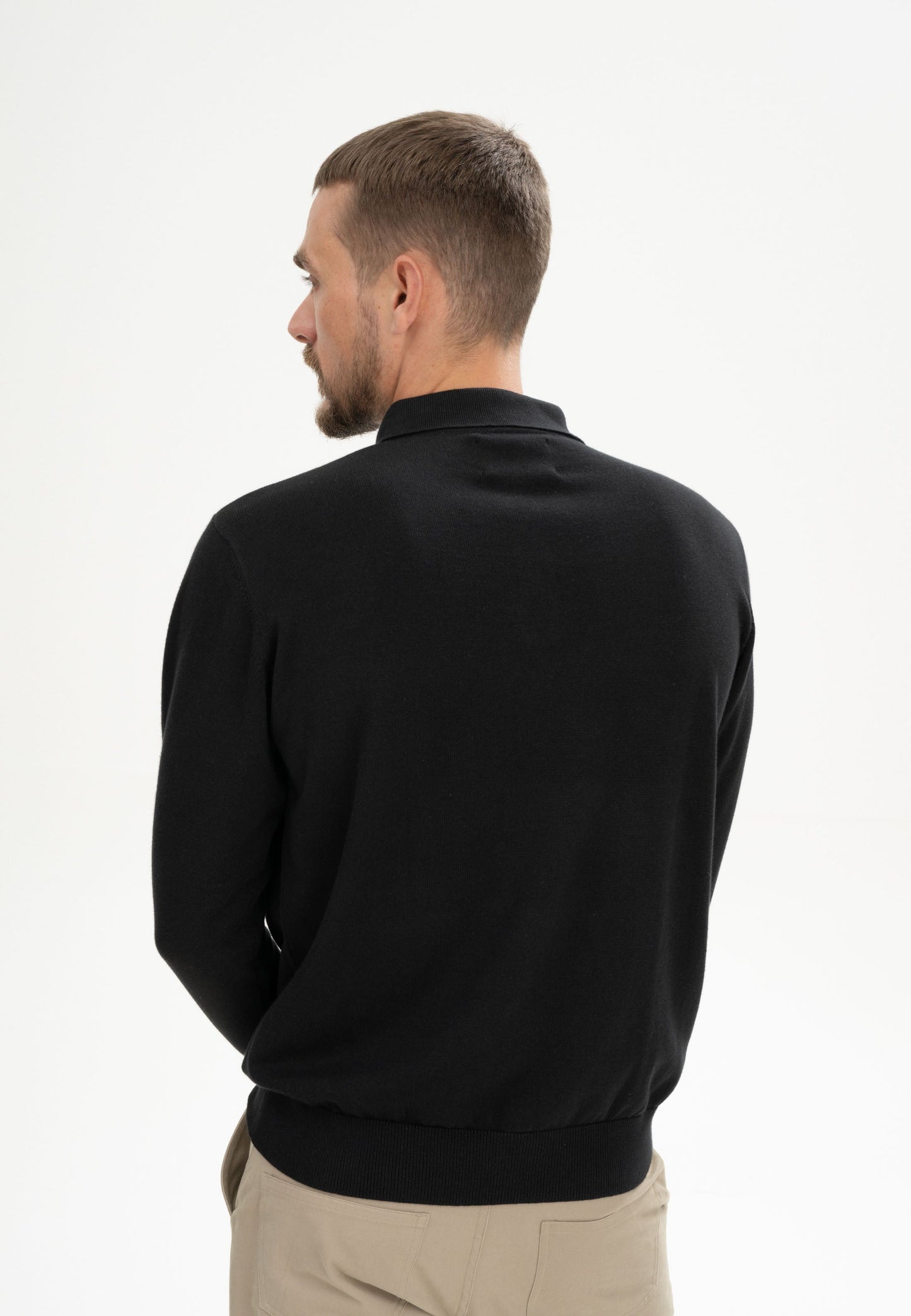 Langärmliges Strick-Poloshirt Modell HARISH