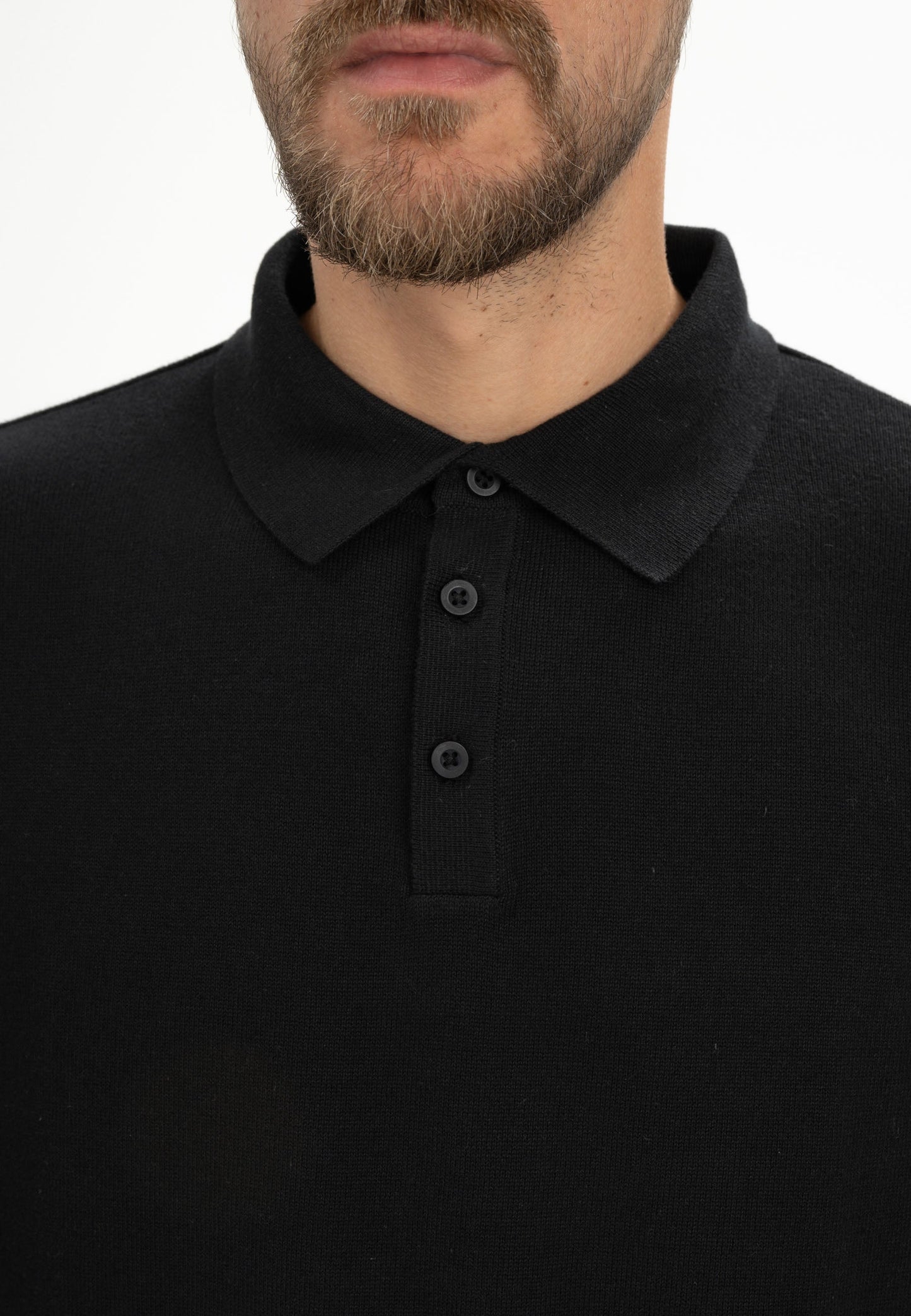 Langärmliges Strick-Poloshirt Modell HARISH