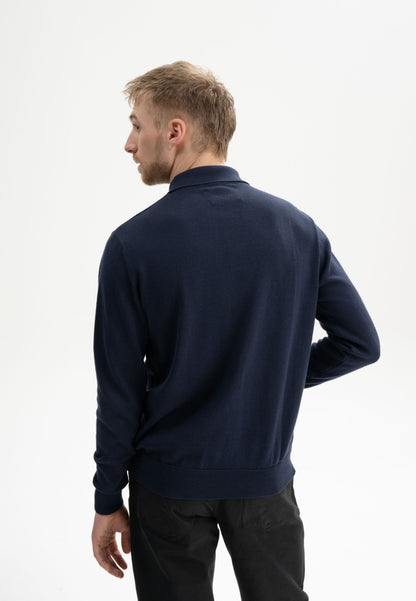 Langärmliges Strick-Poloshirt Modell HARISH