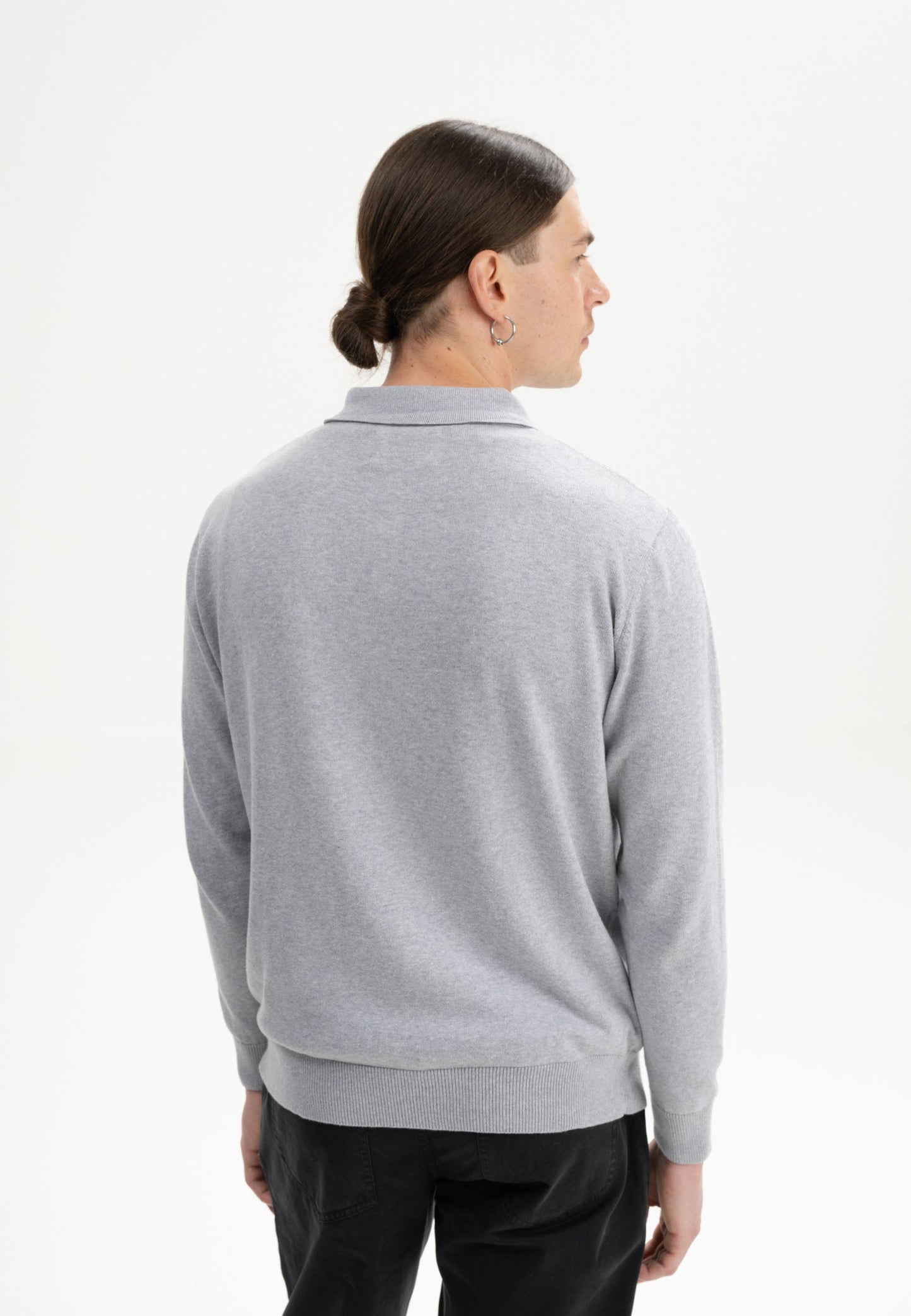 Langärmliges Strick-Poloshirt Modell HARISH