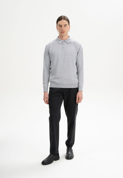 Langärmliges Strick-Poloshirt Modell HARISH