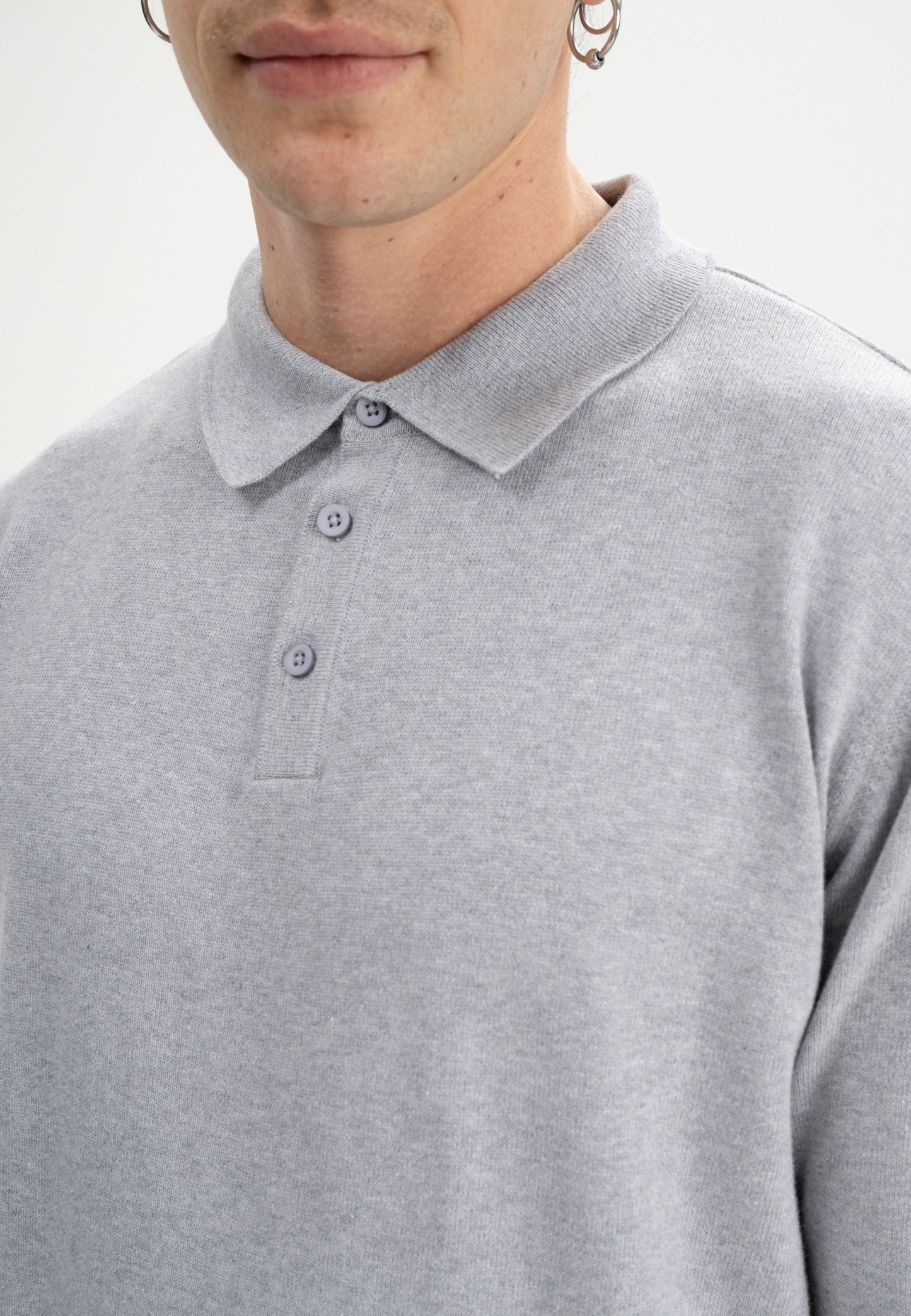 Langärmliges Strick-Poloshirt Modell HARISH