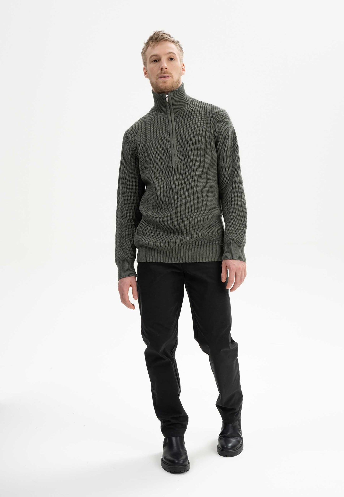 Troyer-Pullover im Rippstrick-Design UDAI